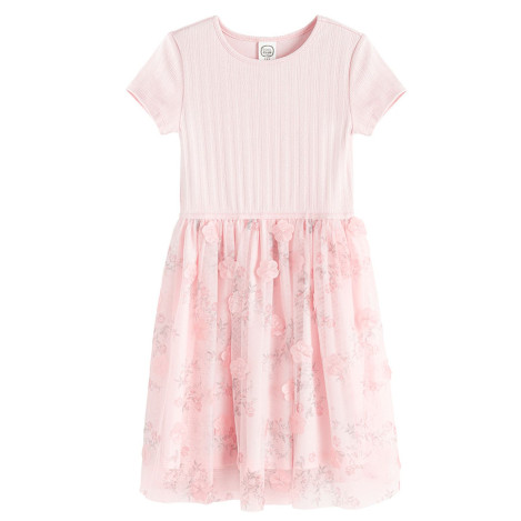 Рокля с къс ръкав, цвят: Розов