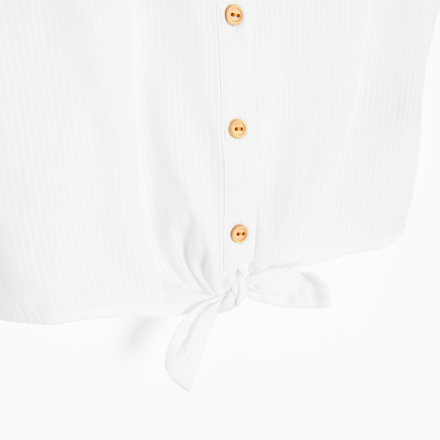 Блуза с къс ръкав, цвят: Бял