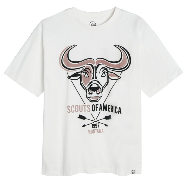 Тениска с къс ръкав, цвят: Кремав