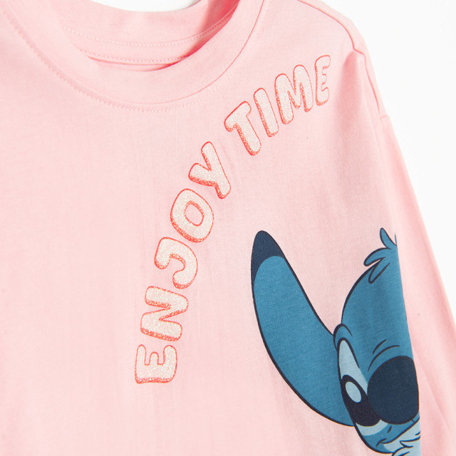 Тениска с дълъг ръкав LILO & STITCH, цвят: Розов