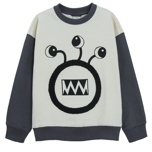 Блуза с дълъг ръкав, цвят: Бял