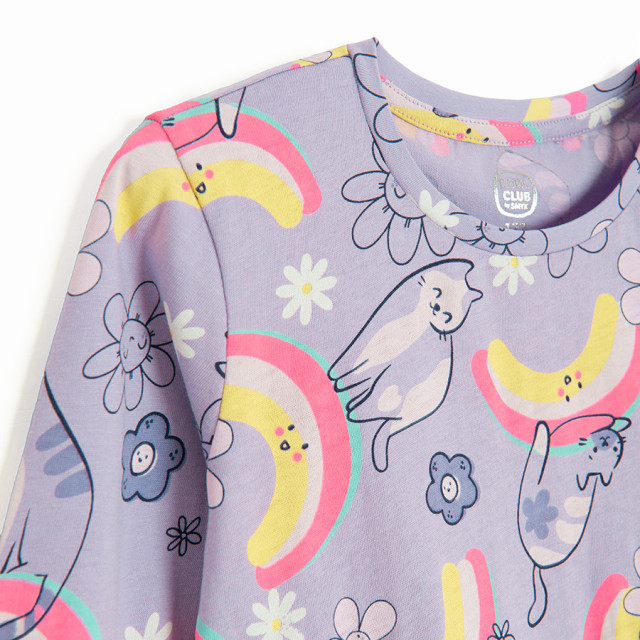 Рокля с дълъг ръкав, цвят: Виолетов