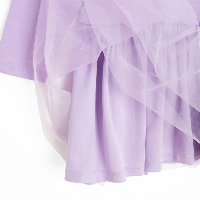 Рокля с дълъг ръкав, цвят: Виолетов