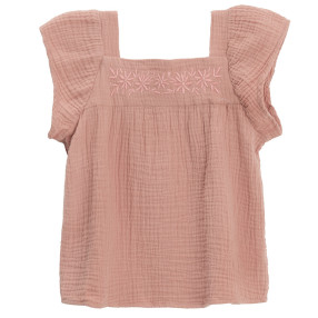 Блуза с къс ръкав, цвят: Розов