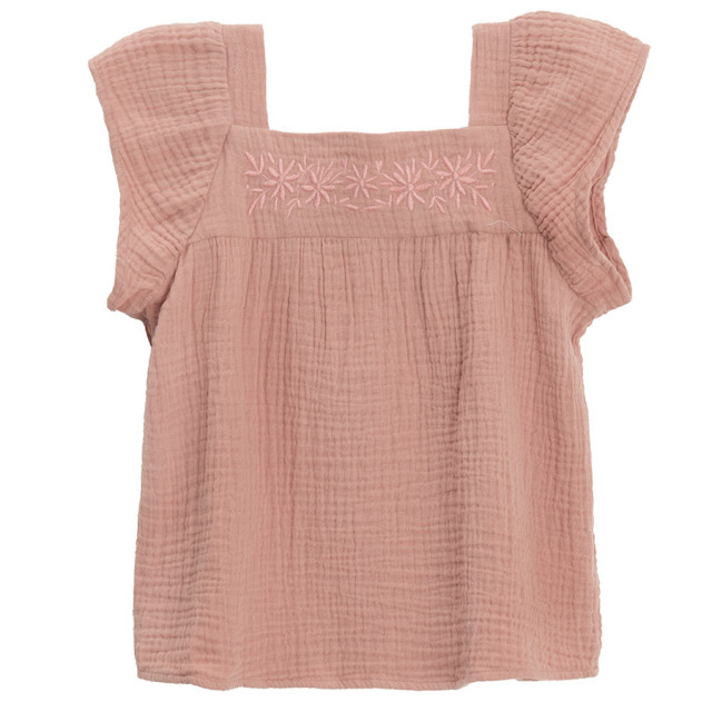 Блуза с къс ръкав, цвят: Розов