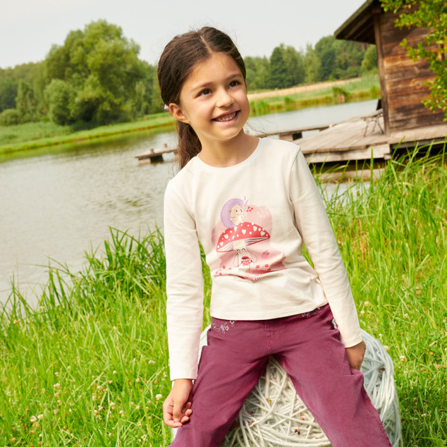 Тениска с дълъг ръкав, цвят: Бял