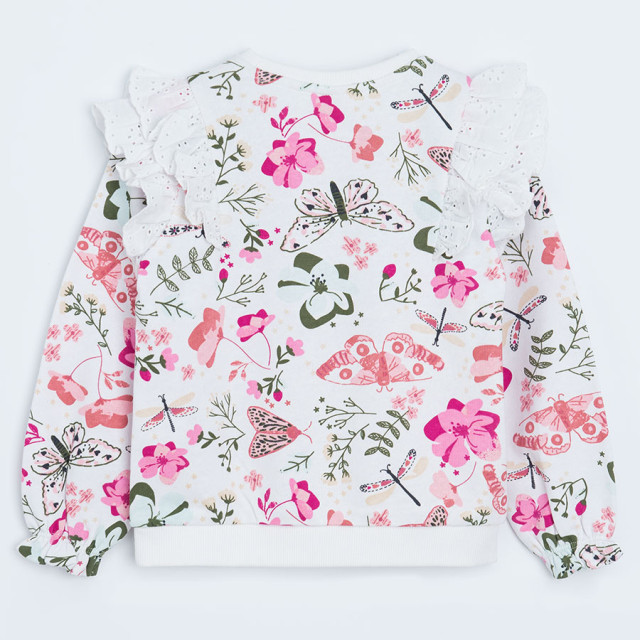 Блуза с дълъг ръкав, цвят: Бял