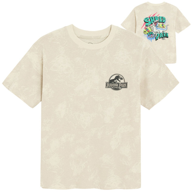 Тениска с къс ръкав JURASSIC WORLD, цвят: Бежов