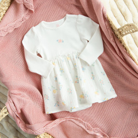 Боди с дълъг ръкав, цвят: Бял