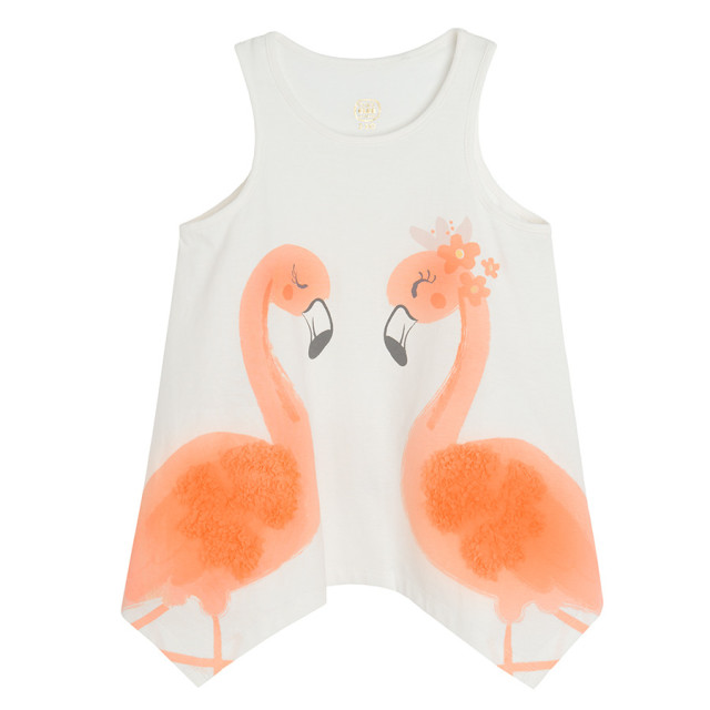 Блуза без ръкави, цвят: Кремав