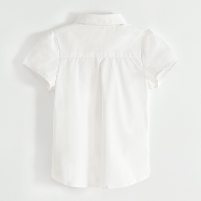 Риза с къс ръкав, цвят: Бял