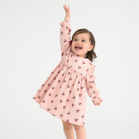 Рокля с дълъг ръкав, цвят: Розов