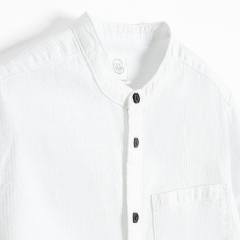 Риза с къс ръкав, цвят: Бял