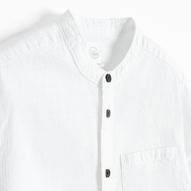 Риза с къс ръкав, цвят: Бял