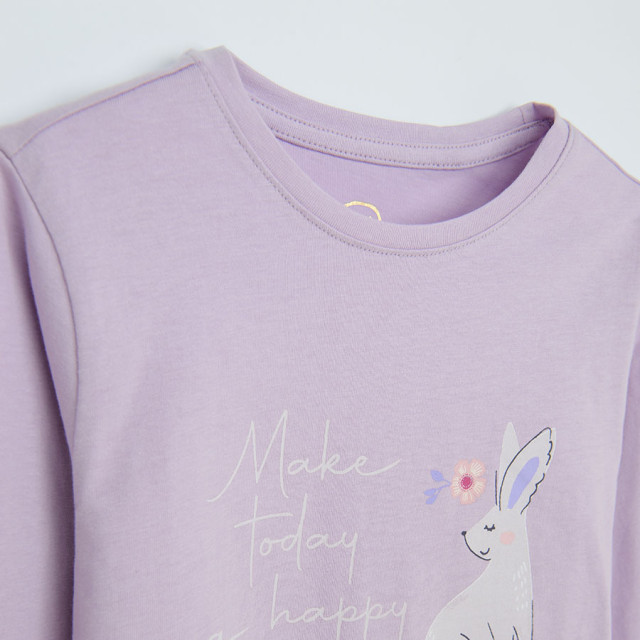 Тениска с дълъг ръкав, цвят: Виолетов