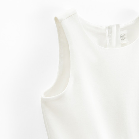 Рокля без ръкав, цвят: Бял