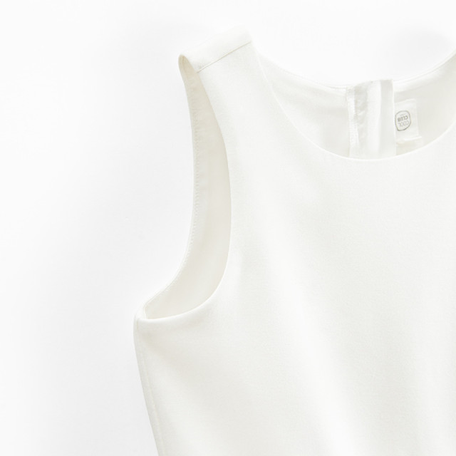 Рокля без ръкав, цвят: Бял