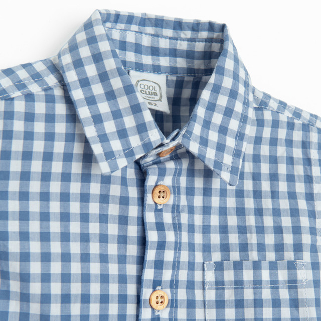 Риза с къс ръкав, цвят: Бял