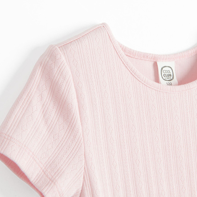 Рокля с къс ръкав, цвят: Розов