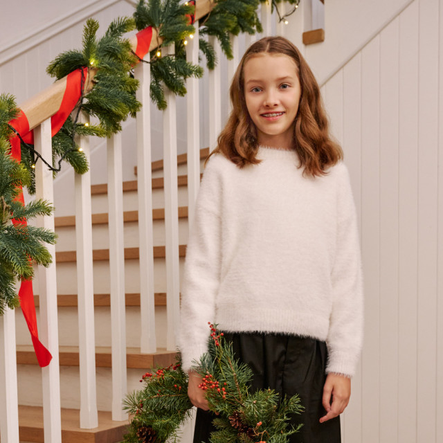 Пуловер, цвят: Мръсно бял