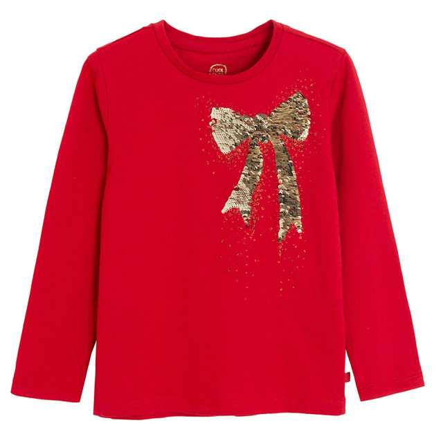 Тениска с дълъг ръкав, цвят: Червен