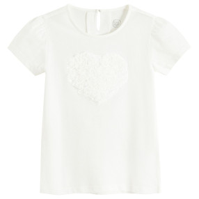 Блуза с къс ръкав, цвят: Бял