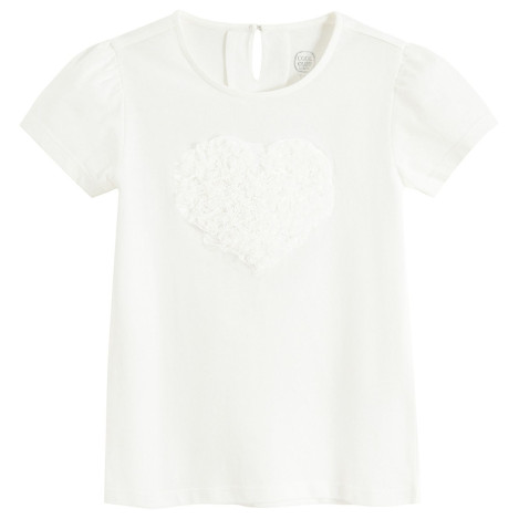 Блуза с къс ръкав, цвят: Бял