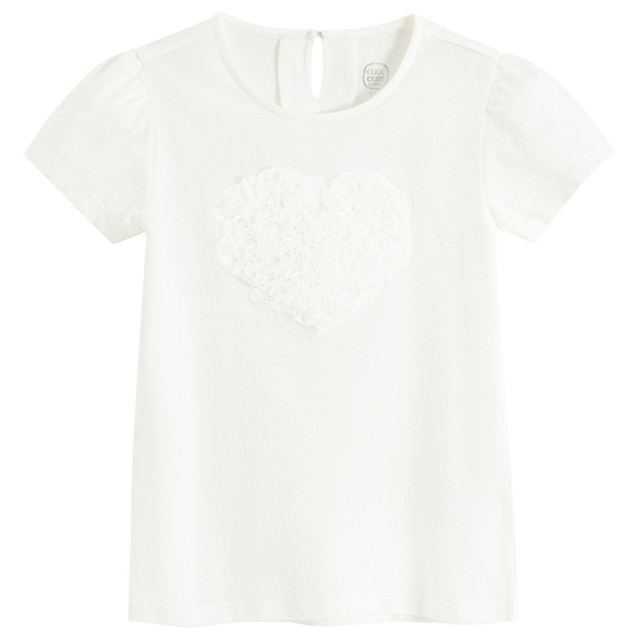 Блуза с къс ръкав, цвят: Бял