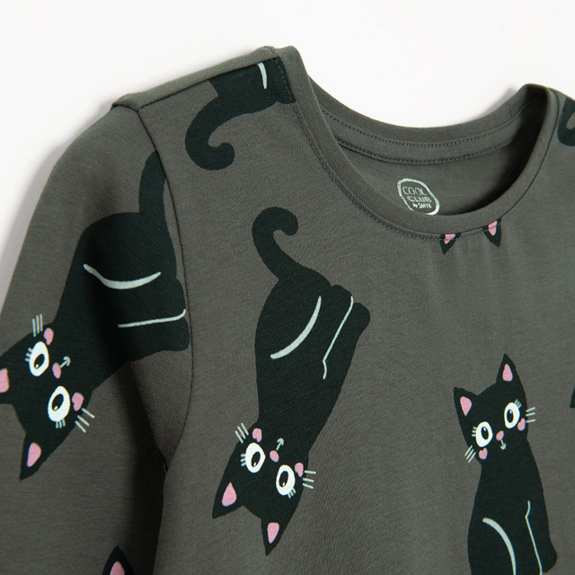 Рокля с дълъг ръкав, цвят: Сив