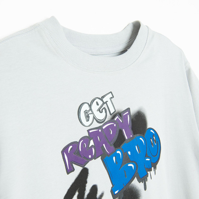 Тениска с къс ръкав, цвят: Светло сив