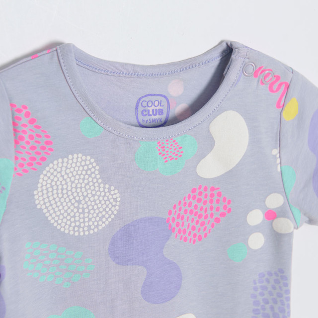 Боди с къс ръкав, цвят: Светло виолетов