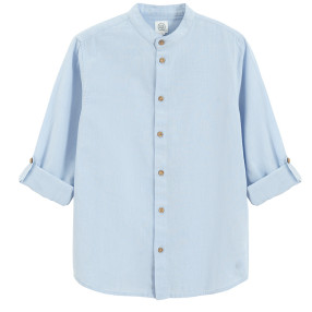 Риза с дълъг ръкав, цвят: Светло син