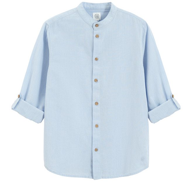 Риза с дълъг ръкав, цвят: Светло син