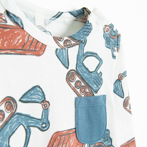 Боди с дълъг ръкав, цвят: Бял