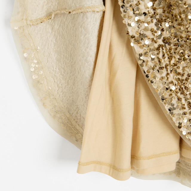 Рокля с къс ръкав, цвят: Златен