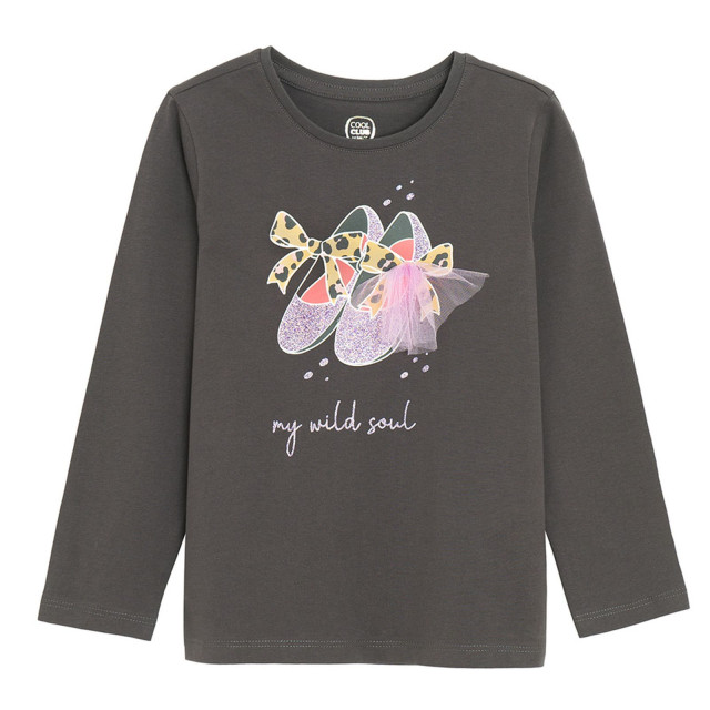 Тениска с дълъг ръкав, цвят: Графит