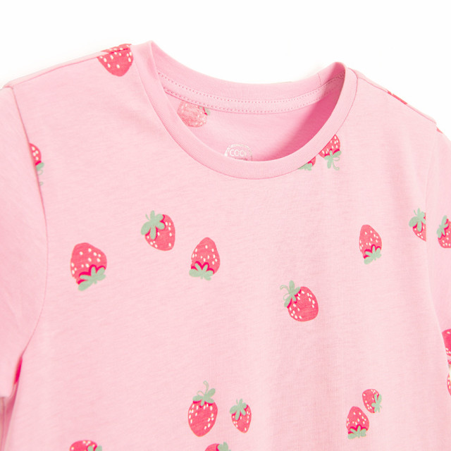 Рокля с къс ръкав, цвят: Розов