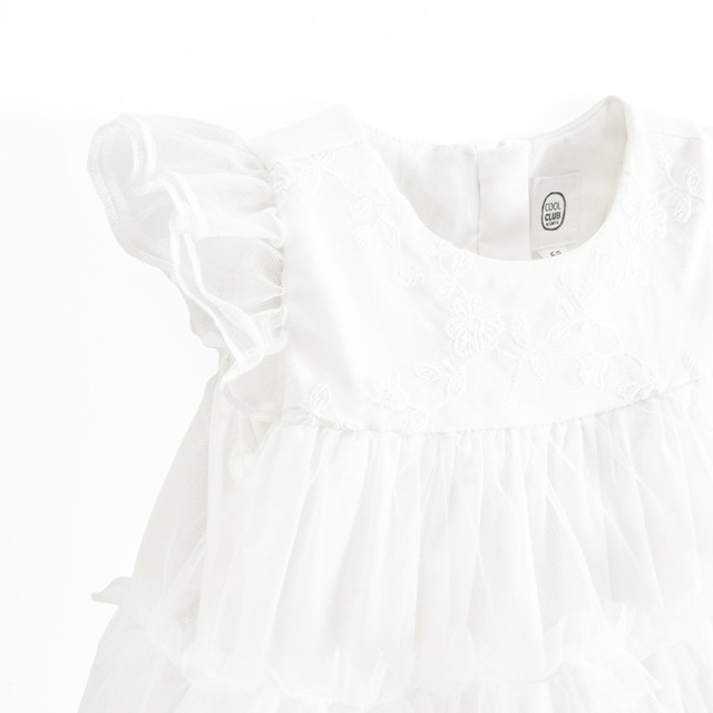 Рокля с къс ръкав, цвят: Бял