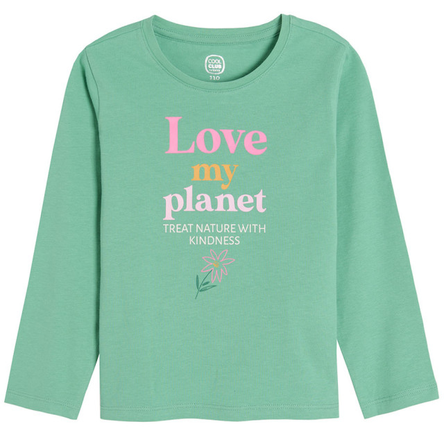 Тениска с дълъг ръкав, цвят: Зелен