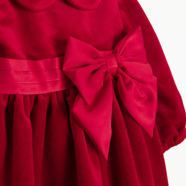 Рокля с дълъг ръкав, цвят: Червен