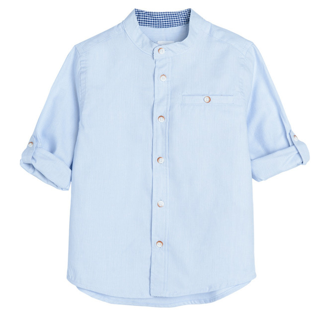 Риза с дълъг ръкав, цвят: Светло син