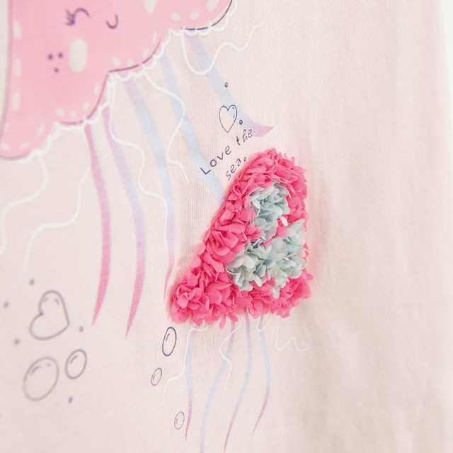 Тениска с къс ръкав, цвят: Розов