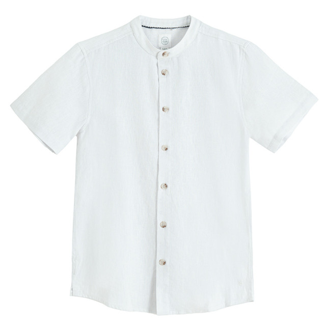 Риза с къс ръкав, цвят: Бял