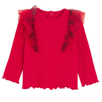 Блуза с дълъг ръкав, цвят: Червен