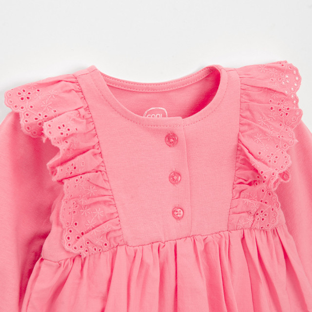 Боди с дълъг ръкав, цвят: Коралов