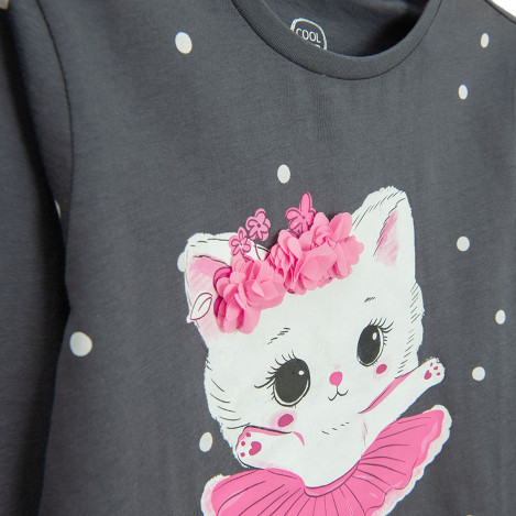 Тениска с дълъг ръкав, цвят: Черен