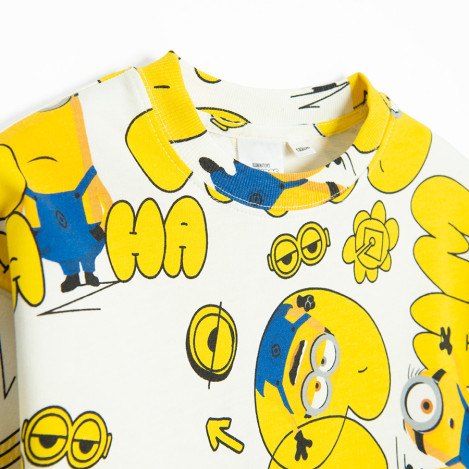 Блуза с дълъг ръкав MINIONS, цвят: Мръсно бял