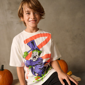 Тениска с къс ръкав DC COMICS, цвят: Мръсно бял