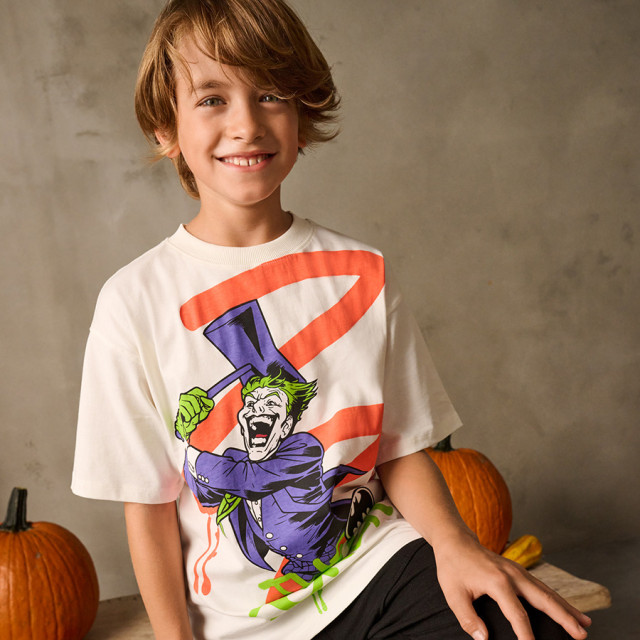 Тениска с къс ръкав DC COMICS, цвят: Мръсно бял