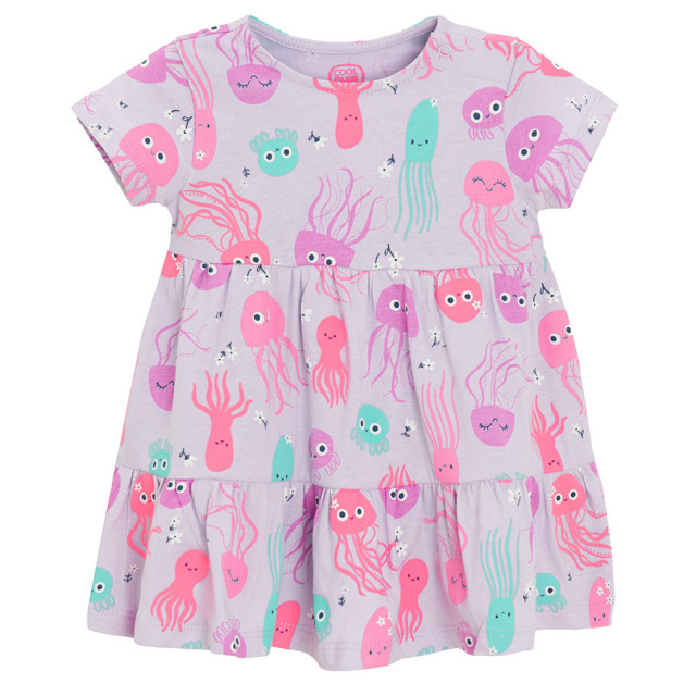 Рокля с къс ръкав, цвят: Лилав